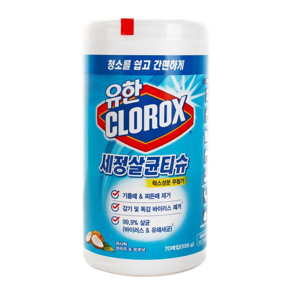 유한CLOROX 세정살균티슈 코코넛 70매 - 메가마트몰
